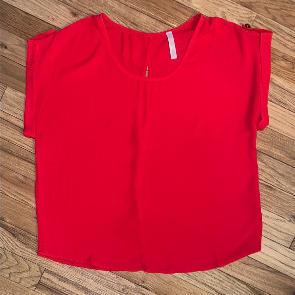 Fio Fio Red Sheer Blouse Size Large